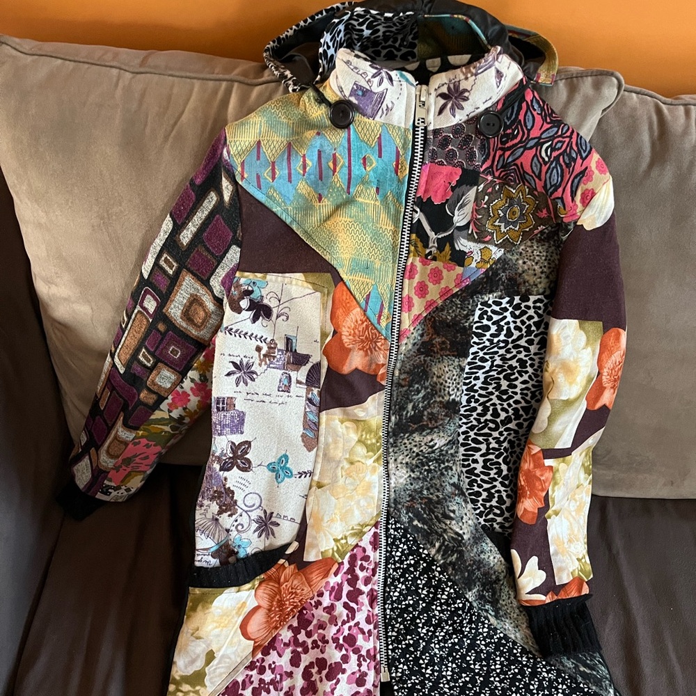 Multicolor winter coat- ala Desigual style